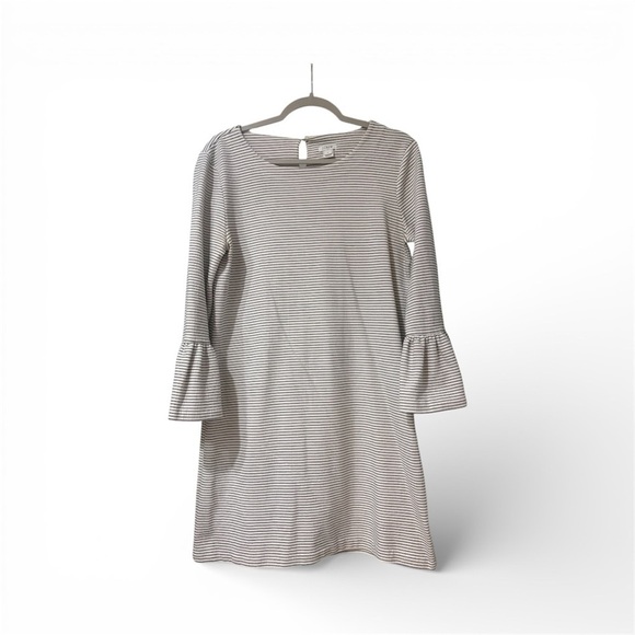 J. Crew Factory Dresses & Skirts - J Crew Factory White and Black Striped Peplum Sleeve Mini Dress